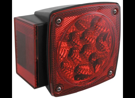 MICRO FLEX LED TRAILER TAIL LIGHT, 7 FUNCTION, SQUARE, 20 DIODE DRIVER SIDE, DS LEFT 5-1/4" x 5