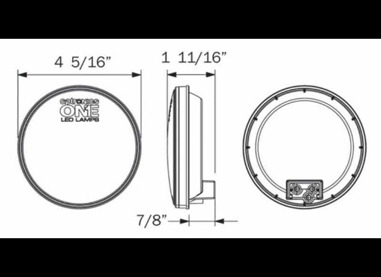 4-1/4" ROUND LED CLEAR / WHITE TRAILER LIGHT, 1 DIODE, CLEAR LENS