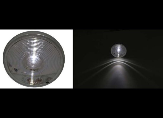 4-1/4" ROUND LED CLEAR / WHITE TRAILER LIGHT, 1 DIODE, CLEAR LENS