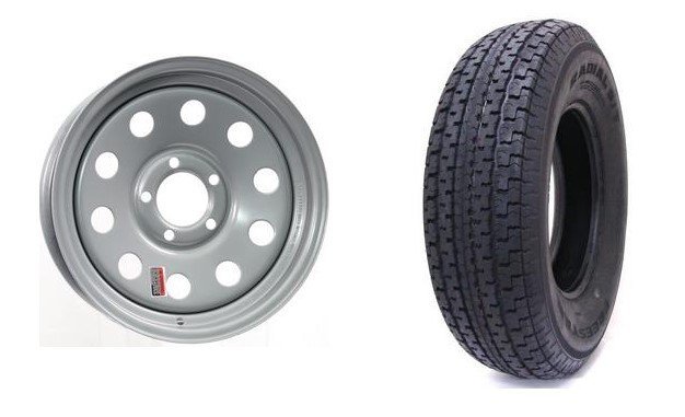 205/75R15 SPARE TIRE - SILVER MOD 5X4.5 5 ON 4.5, LRD - GRANDFORCE