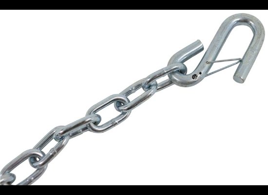 30" LONG SAFETY CHAIN WITH 1/4" LINKS, 7/16" S-HOOK WITH LATCH, 5,000lbs CAPACITY