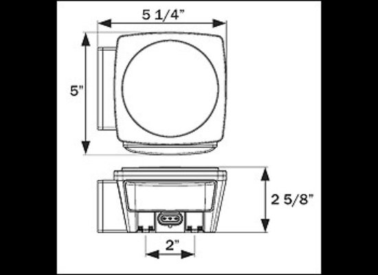 MICRO FLEX LED TRAILER TAIL LIGHT, 6 FUNCTION, SQUARE, 18 DIODE PASSENGER SIDE, PS RIGHT 5-1/4" x 5"