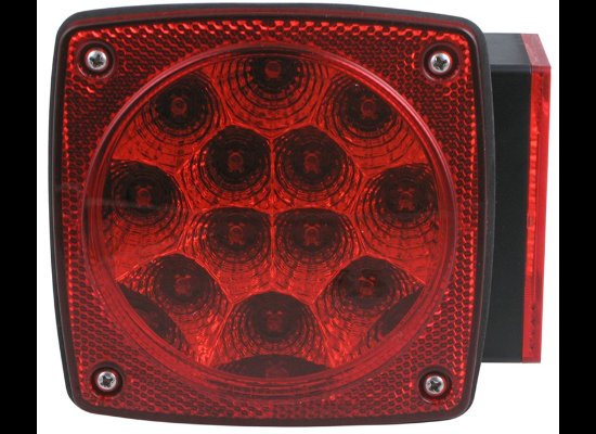 MICRO FLEX LED TRAILER TAIL LIGHT, 6 FUNCTION, SQUARE, 18 DIODE PASSENGER SIDE, PS RIGHT 5-1/4" x 5"