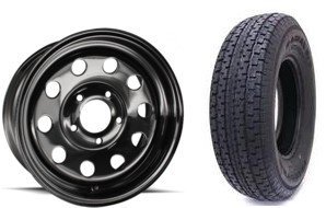205/75R15 SPARE TIRE - BLACK MOD 5X4.5, 5 ON 4.5, LRD - GRANDFORCE
