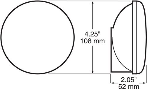 4-1/4" ROUND RED TRAILER TAIL LIGHT, STOP, TURN