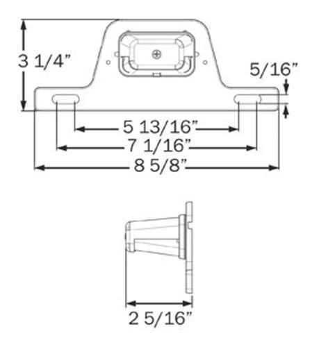 LED TRAILER LICENSE PLATE LIGHT WITH BRACKET - 5 DIODE, BLACK ABS, CLEAR LENS, 8-5/8"X3-1/4"
