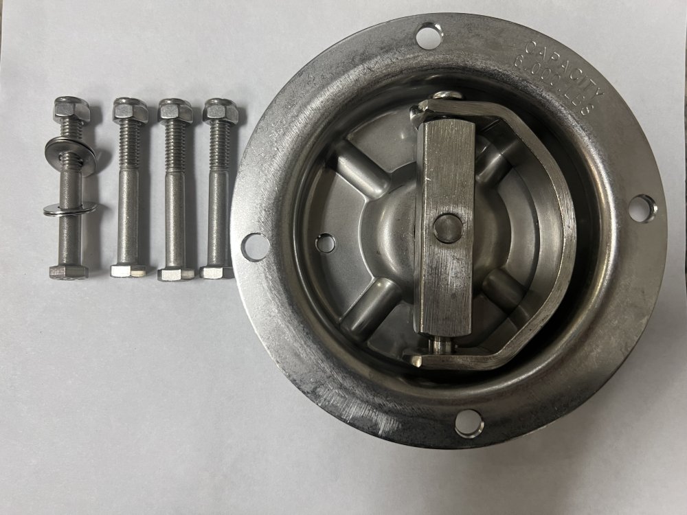 D-RING, RECESSED SWIVEL, 6K, STAINLESS STEEL - COMPLETE ASSEMBLY - FASTENERS INCLUDED