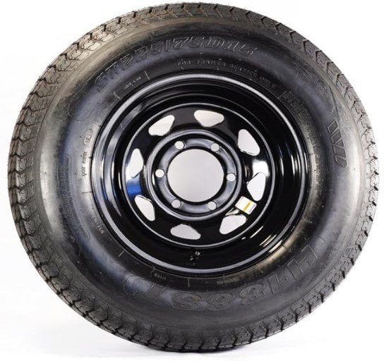 225/75R15 SPARE TIRE - BLACK SPOKE - LRE, 6 LUG, 6X5.5, 6 ON 5.5 - GRANDFORCE