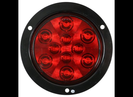 4-1/2" ROUND RED LED, STOP, TURN, TAIL LIGHT, FLANGE MOUNT 5-1/2", 10 DIODE, RED LENS
