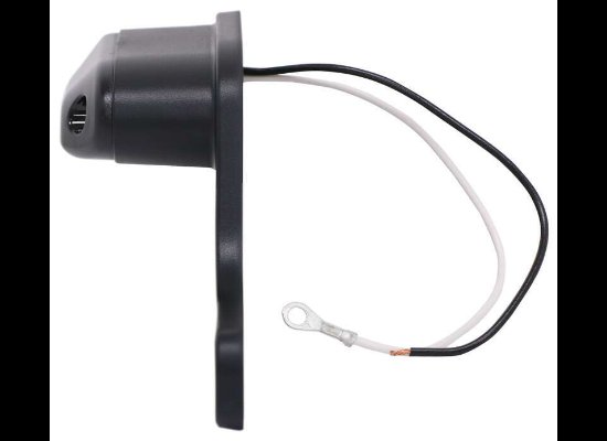LED TRAILER LICENSE PLATE LIGHT WITH BRACKET - 1 DIODE, BLACK ABS, CLEAR LENS, 8-5/8"X3-1/4"