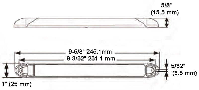 OPTI-BRITE INTERIOR LED, 9 DIODE CLEAR LENSE STRIP LIGHT 9"