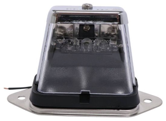 LED TRAILER LICENSE PLATE LIGHT - 5 DIODE, CHROME PLATED, CLEAR LENS