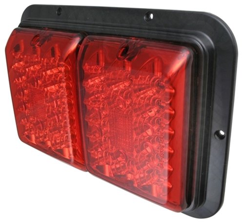BARGMAN 84 SERIES DOUBLE LED TAIL LIGHT, RED LENS, BLACK BASE - RV STYLE, FOR TRAILER,