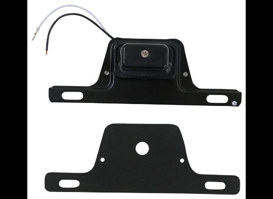 LED TRAILER LICENSE PLATE LIGHT WITH BRACKET - 5 DIODE, BLACK, STEEL, CLEAR LENS, 8-5/8"X3-1/4"