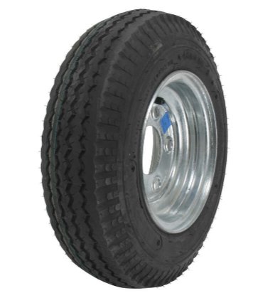 4.80/4.00-8 8" GRAY WHEEL ASSEMBLY 5X4.5, 5 ON 4.5, LRC