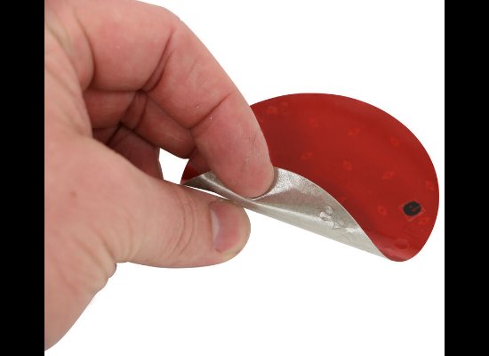 Oralite Reflector for Truck or Trailer - 3" Round - Stick On - Red - Qty 1