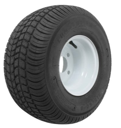 LOADSTAR 215/60-8 18.5X8.5-8 LRC 6 PLY ON 4 LUG 4X4 WHITE WHEEL 8" BIAS