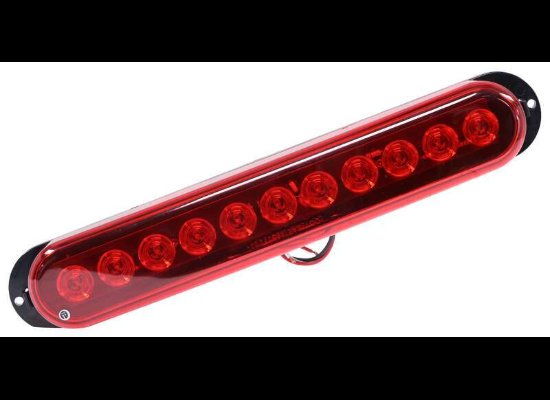 LED TRAILER COMBINATION TAIL LIGHT, STT - RED LENSE, 11 DIODE, 13-1/4" X 2-1/8"X1-7/16"