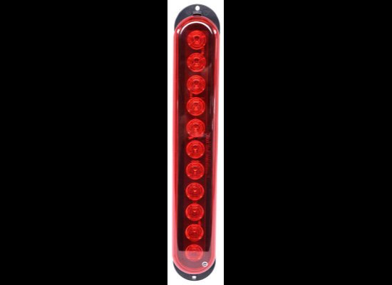 LED TRAILER COMBINATION TAIL LIGHT, STT - RED LENSE, 11 DIODE, 13-1/4" X 2-1/8"X1-7/16"