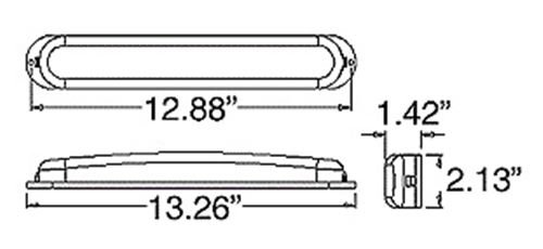 LED TRAILER COMBINATION TAIL LIGHT, STT - RED LENSE, 11 DIODE, 13-1/4" X 2-1/8"X1-7/16"