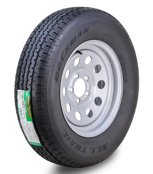 LOADSTAR 5.30X12 , 5.30-12 - WHEEL AND TIRE - SILVER MOD, LRC 5 LUG, 5X4.5, 5 ON 4.5