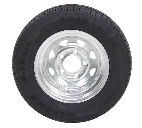 KENDA CARRIER 145/80R12, 145/R12 GALVANIZED SPOKE WHEEL, 5X4.5, 5 ON 4.5 - LRD SPARE WHEEL AND TIRE