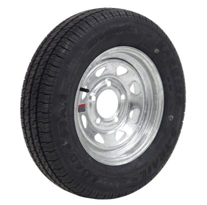 KENDA CARRIER 145/80R12, 145/R12 GALVANIZED SPOKE WHEEL, 5X4.5, 5 ON 4.5 - LRD SPARE WHEEL AND TIRE