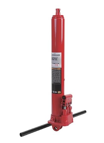 STRONGWAY 3-TON RAM HYDRAULIC JACK, DOUBLE PUMP, CLEVIS BASE, ON OLDER SURE-TRAC TILT DECK TRAILERS