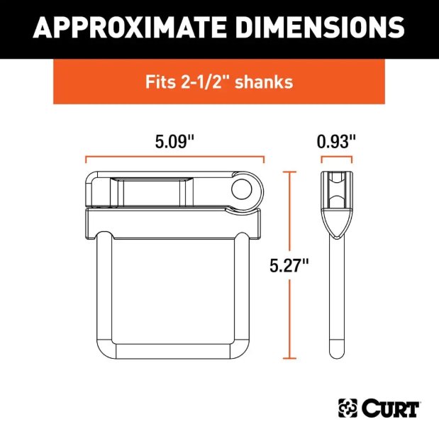 CURT NO-TOOL ANTI RATTLE HITCH CLAMP FOR 2-1/2" RECEIVER - RETAIL PACKAGED