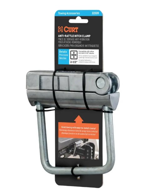 CURT NO-TOOL ANTI RATTLE HITCH CLAMP FOR 2-1/2" RECEIVER - RETAIL PACKAGED