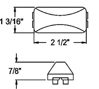 MINI TRAILER LICENSE PLATE LIGHT - SUBMERSIBLE, INCANDESCENT, CLEAR LENS - 2-1/2" X 1-3/16"