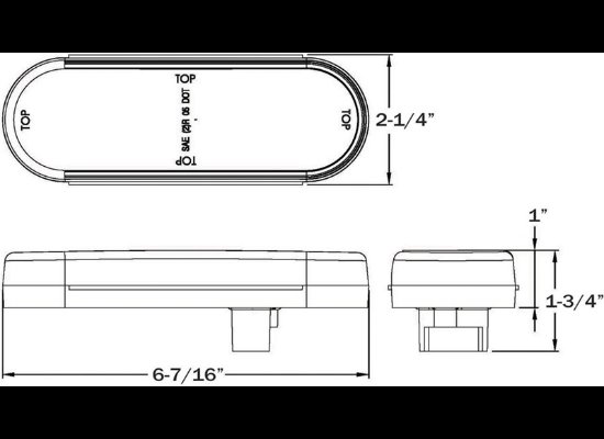 LED BACK UP LIGHT, SUBMERSIBLE, 10 DIODE, CLEAR, OVAL, 6-7/16" X 2-1/4"