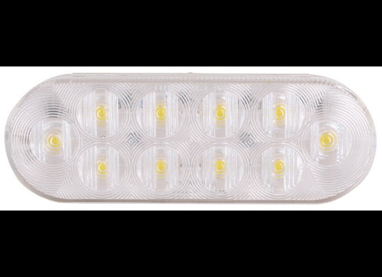 LED BACK UP LIGHT, SUBMERSIBLE, 10 DIODE, CLEAR, OVAL, 6-7/16" X 2-1/4"