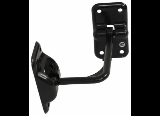 T-STYLE HOOK AND KEEPER DOOR HOLDER 90 DEGREE, BLACK, PLASTIC, 3-1/2" HOLD BACK