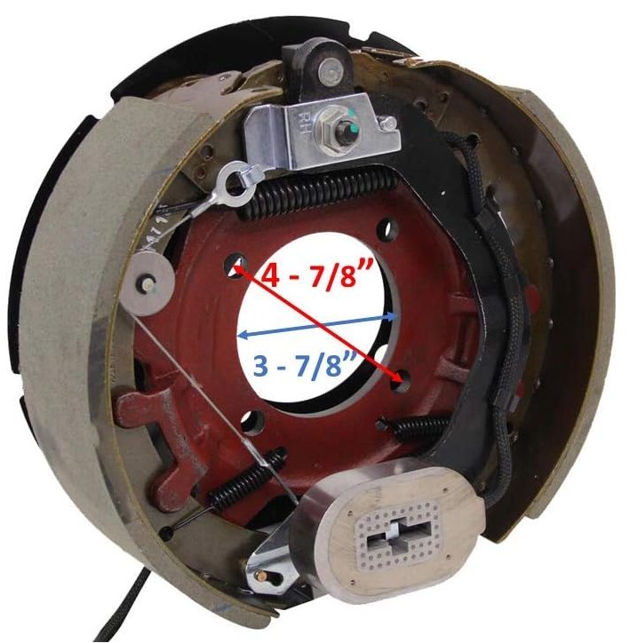 ELECTRIC DRUM BRAKE ASSEMBLY LH, 8K-9K Per Pair 12-1/4" X 3-3/8" , 4 BOLT - RETAIL BOXED