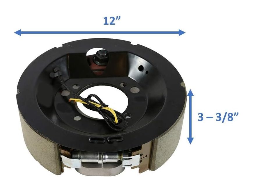 ELECTRIC DRUM BRAKE ASSEMBLY LH, 8K-9K Per Pair 12-1/4" X 3-3/8" , 4 BOLT - RETAIL BOXED