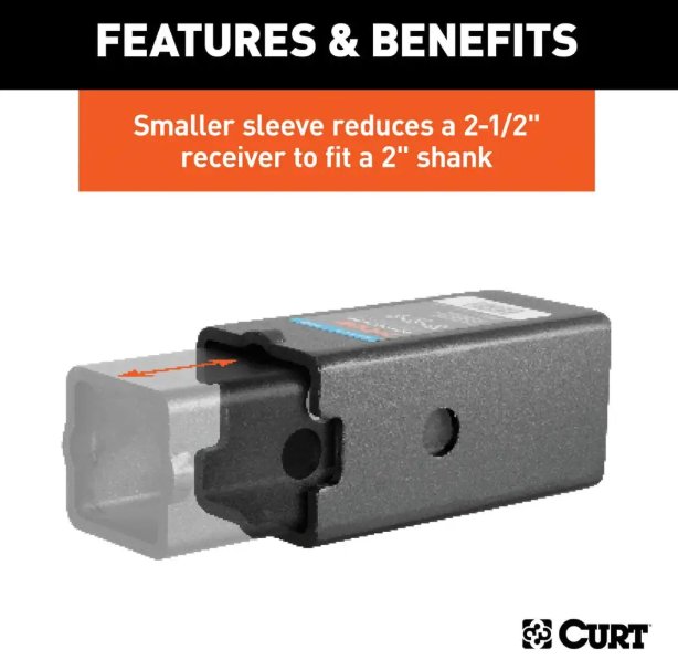 CURT REDUCER SLEEVE SET, 3" TO 2-1/2" TO 2-1/2" TO 2" STEEL HITCH REDUCER SET