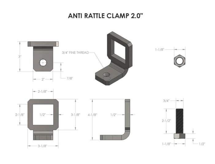 BULLETPROOF HITCHES 2" BULLETPROOF ANTI-RATTLE CLAMP