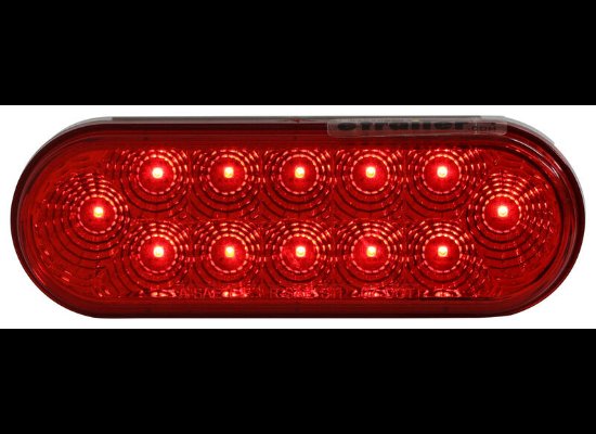 MICRO FLEX LED TRAILER TAIL LIGHT, STOP, TURN, TAIL, 12 DIODES, OVAL RED LED 6-1/2"X2-5/16"