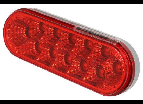 MICRO FLEX LED TRAILER TAIL LIGHT, STOP, TURN, TAIL, 12 DIODES, OVAL RED LED 6-1/2"X2-5/16"