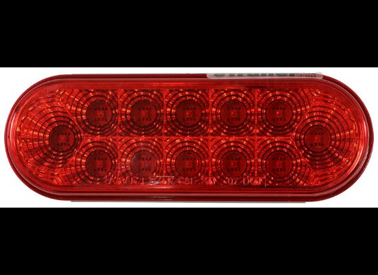 MICRO FLEX LED TRAILER TAIL LIGHT, STOP, TURN, TAIL, 12 DIODES, OVAL RED LED 6-1/2"X2-5/16"