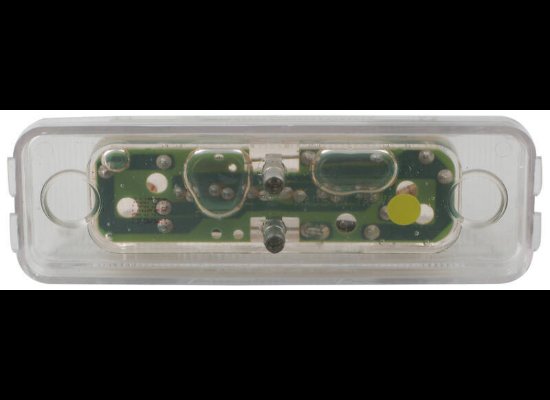 LED CLEARANCE FENDER MARKER LIGHT, CLEAR LENS, AMBER LED, 3-15/16" X 1-1/4" RECTANGLE, 3 DIODE