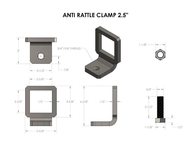 BULLETPROOF HITCHES 2.5" BULLETPROOF ANTI-RATTLE CLAMP