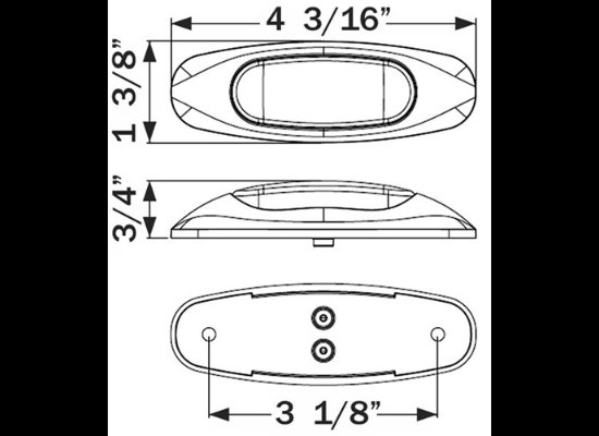 MICRO-FLEX LED CLEARANCE OR SIDE MARKER LIGHT W/ CHROME BEZEL, 3 DIODE LED, AMBER LENS