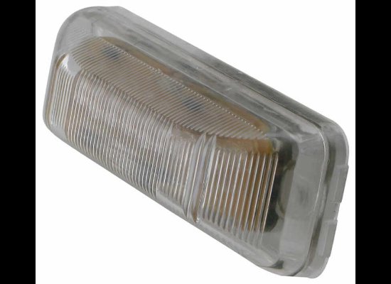 LED CLEARANCE FENDER MARKER LIGHT, CLEAR LENS, RED LED, 3-15/16" X 1-1/4" RECTANGLE, 3 DIODE