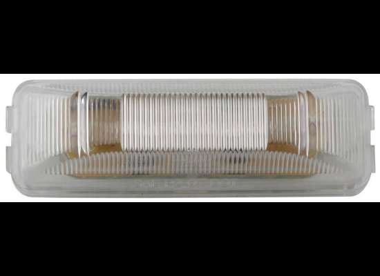 LED CLEARANCE FENDER MARKER LIGHT, CLEAR LENS, RED LED, 3-15/16" X 1-1/4" RECTANGLE, 3 DIODE