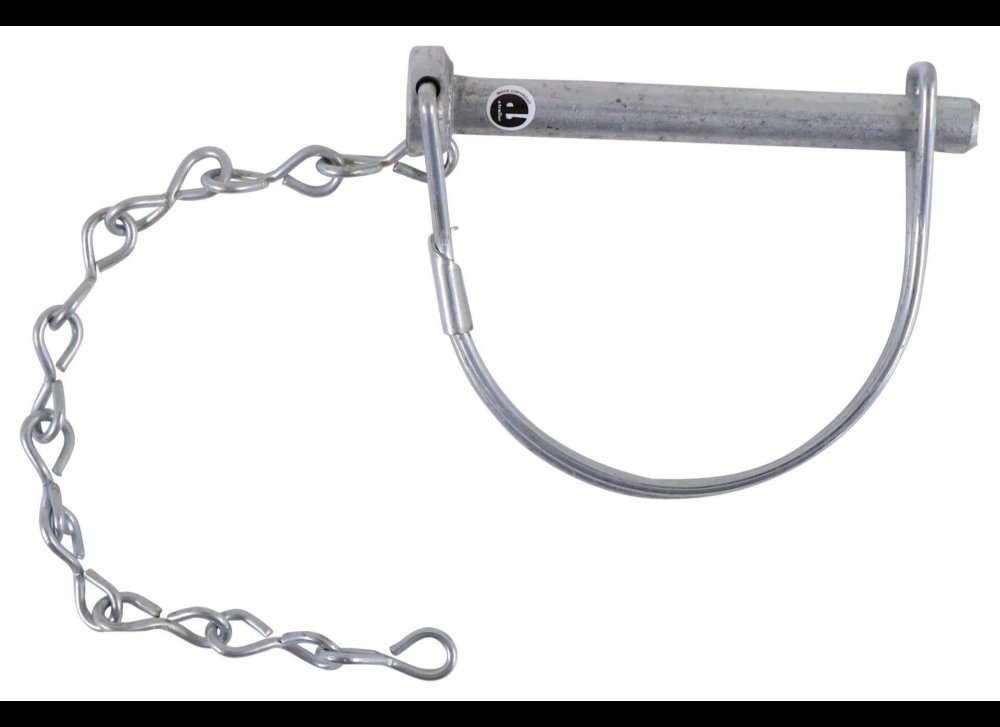 COUPLER SNAPPER SAFETY PIN W/ CHAIN, 5/16" PIN DIAMETER, 2-1/2" LONG, ZINC - ROUND