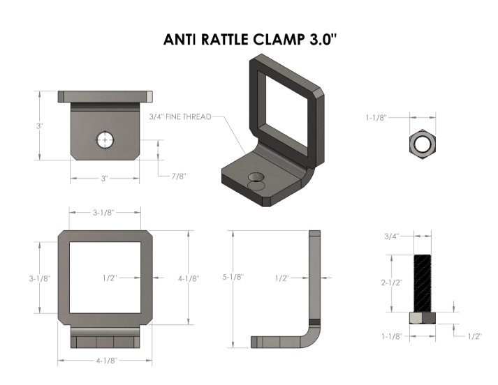 BULLETPROOF HITCHES 3" BULLETPROOF ANTI-RATTLE CLAMP