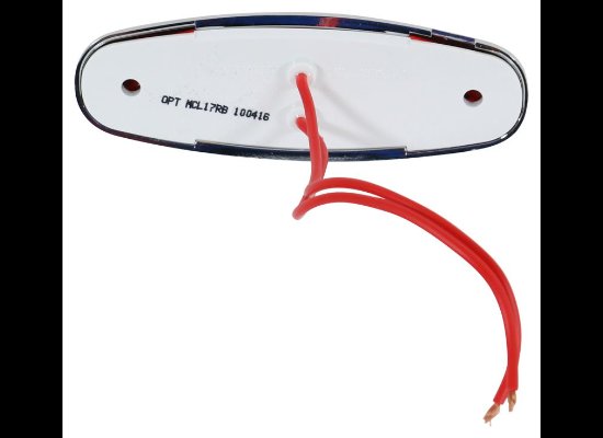 MICRO-FLEX LED MARKER LIGHT W/ CHROME BEZEL, 3 DIODE LED, RED LENS , 4-3/16" x 1-3/8" OVAL