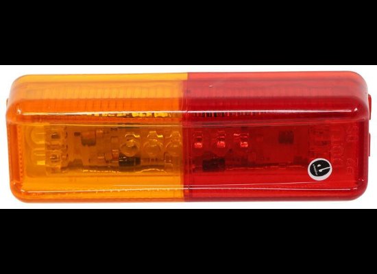 LED TRAILER FENDER LIGHT - 10 DIODES, AMBER AND RED LENS, CLEARANCE / MARKER 4" X 1"